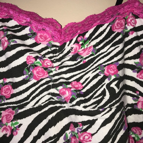 Bobbie Brooks Zebra Print Sleep Tank Sz 1X EUC - Picture 2 of 5